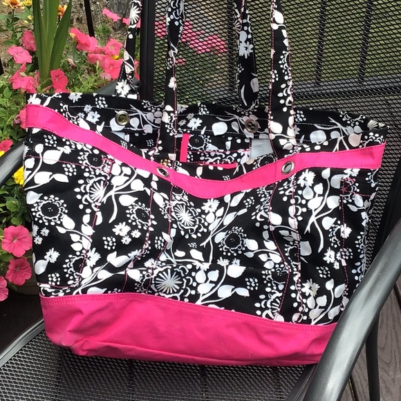thirty-one | Bags | Thirtyone Large Tote Pink And Black | Poshmark